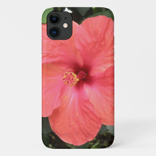 Beautiful Orange Hibiscus Flower iPhone Case (Back)