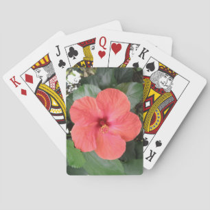 Beautiful Orange Hibiscus Flower Playing cards