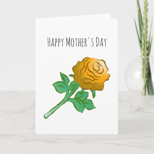 Beautiful Orange Rose Card (Front)