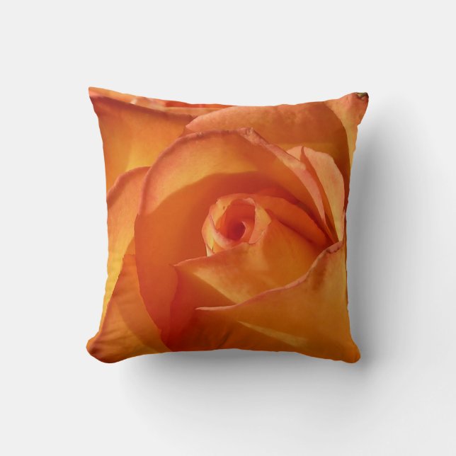 Beautiful Orange Rose Throw Pillow (Front)