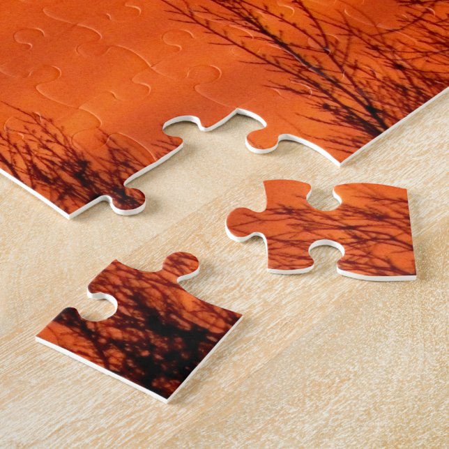 Beautiful Orange Sunrise in Kansas Jigsaw Puzzle (Side)