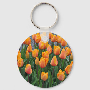 Beautiful orange tulips key ring