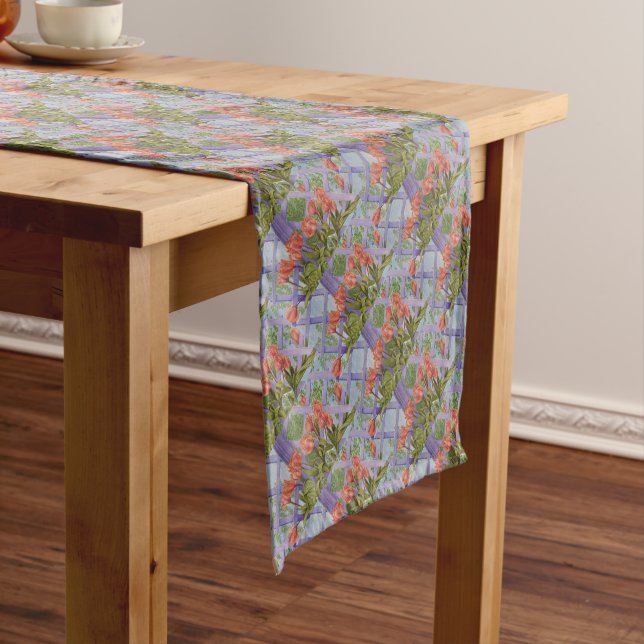 BEAUTIFUL ORANGE TULIPS SHORT TABLE RUNNER (In Situ)