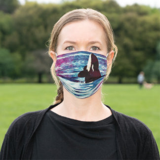 Beautiful Orca Whale face Cloth Face Mask