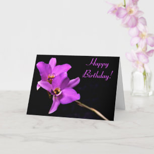 Beautiful Orchid Happy Birthday Card