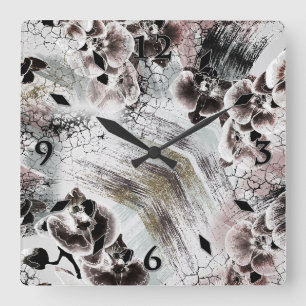 Beautiful orchid stylish round clock