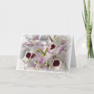 Beautiful Orchids Flowers Wedding Greeting Card