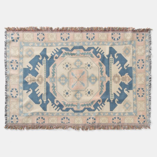 Beautiful Oriental Antique Kilim Rug  Throw Blanket (Front)