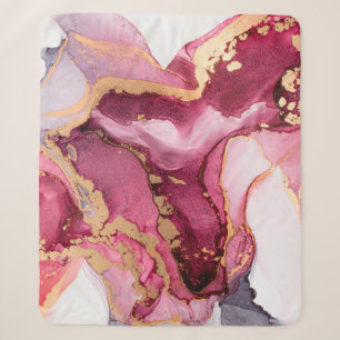 Beautiful oriental background. Fluid art, alcohol Sherpa Blanket