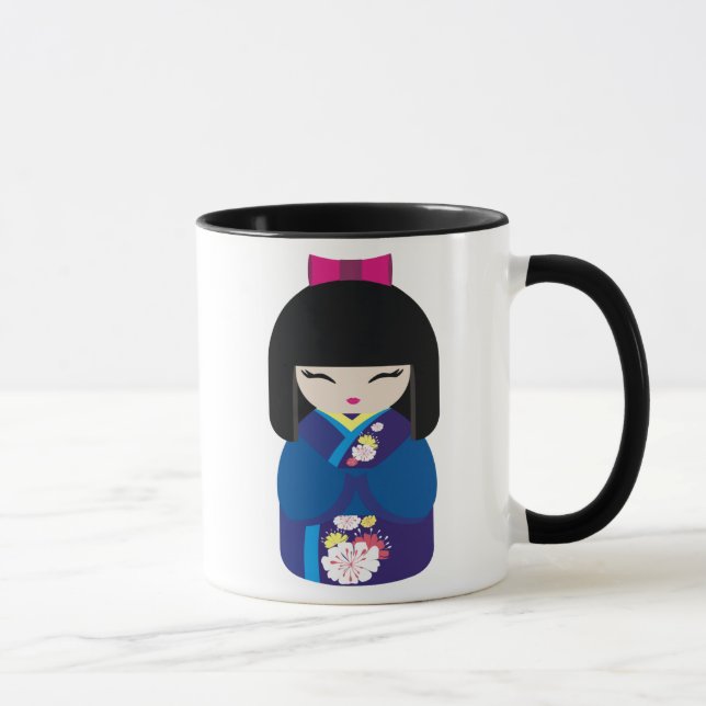 Beautiful Oriental Chinese Japanese Doll Mug (Right)