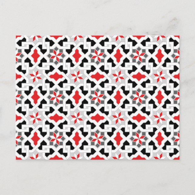 Beautiful oriental flower pattern 1 postcard (Front)