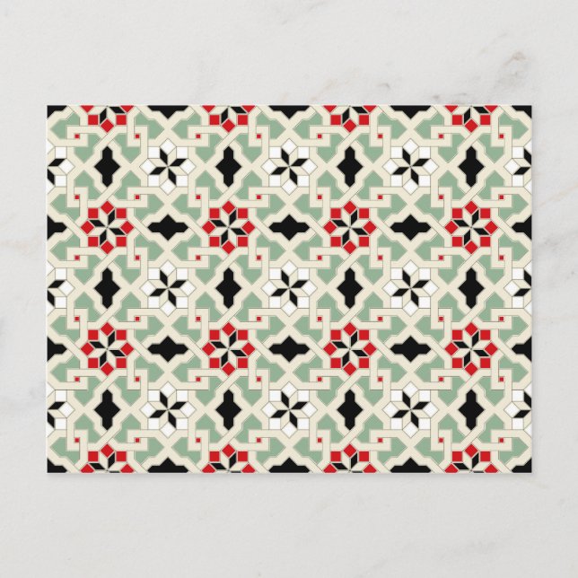 Beautiful oriental flower pattern 2 postcard (Front)