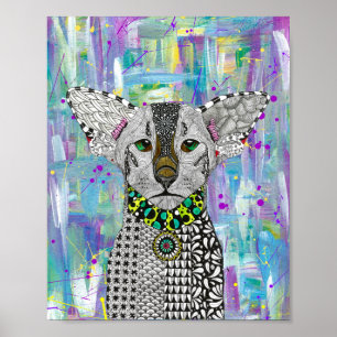 Beautiful Oriental Shorthair Cat Poster