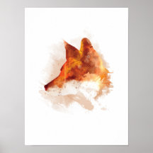 Beautiful Original Fox Watercolour Design