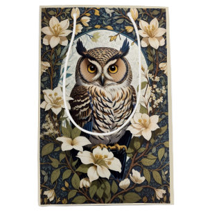 Beautiful Owl And Jasmine Flowers Medium Gift Bag