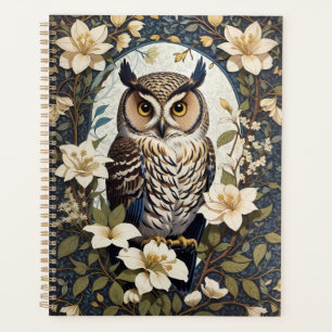 Beautiful Owl And Jasmine Flowers Planner
