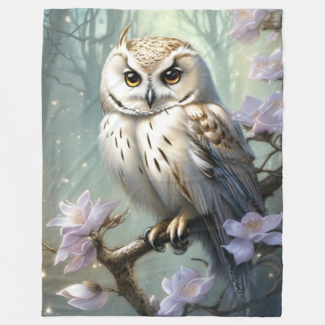 Beautiful Owl Fleece Blanket (Front)