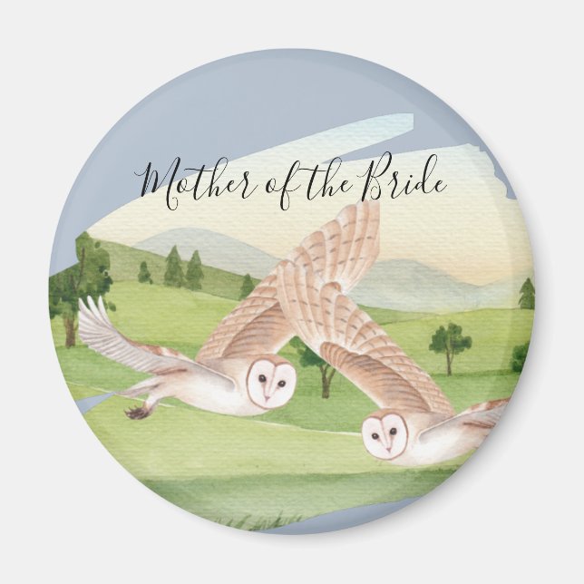 Beautiful OWLS Wedding Magnet (Front)