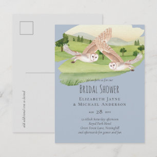 Beautiful OWLS Wedding Postcard
