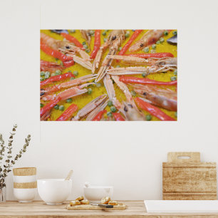 Beautiful paella closeup poster