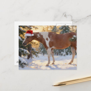 Beautiful Paint Horse Mare Christmas Postcard