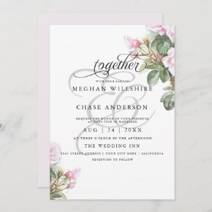 Beautiful Painted Pink Roses BarefootBride™ Invitation
