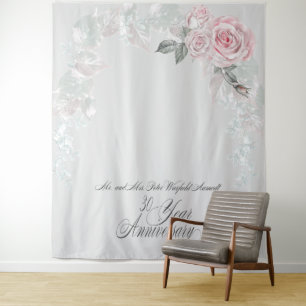 Beautiful Painted Pink Roses Prop Karen Tapestry