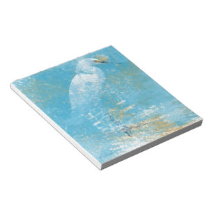 Beautiful Painted Snowy Egret Memo Pad
