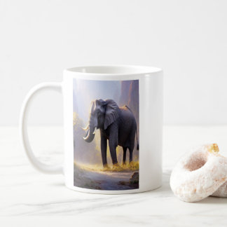 Beautiful Painting of an Elephant in its Nature Coffee Mug