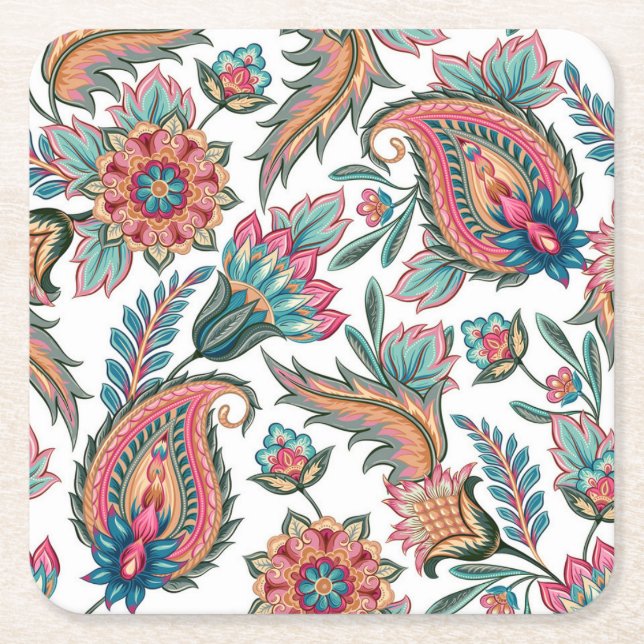 Beautiful Paisley Coaster Set (Front)