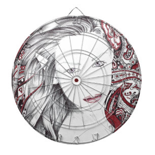 Beautiful Paisley Female Elf Dartboard