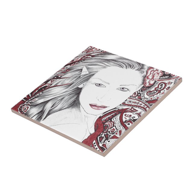 Beautiful Paisley Female Elf Tile (Side)