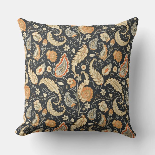 Beautiful Paisley Pattern Dark And Colourful Desig Cushion (Front)