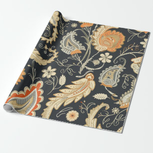 Beautiful Paisley Pattern Dark And Colourful Desig Wrapping Paper