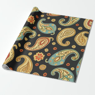 Beautiful Paisley Pattern Dark And Colourful Desig Wrapping Paper