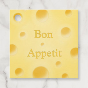 Beautiful Pale Yellow Cheese Slice Charming Custom Favour Tags