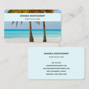 Beautiful Palm Trees on a Tropical Beach Business Card