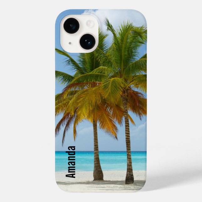 Beautiful Palm Trees on a Tropical Beach Case-Mate iPhone Case (Back)