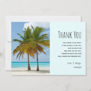 Beautiful Palm Trees on a Tropical Beach Thank You Card