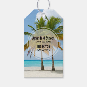 Beautiful Palm Trees on a Tropical Beach Wedding Gift Tags