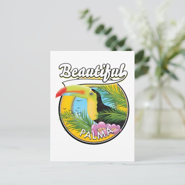 Beautiful Palma, toucan logo  Postcard (Standing Front)