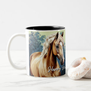 Beautiful Palomino Horse Birthday Two-Tone Coffee Mug