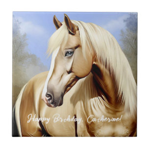 Beautiful Palomino Horse Ceramic Tile