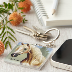 Beautiful Palomino Horse Key Ring