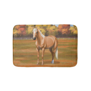 Beautiful Palomino Quarter Horse Stallion Bath Mat