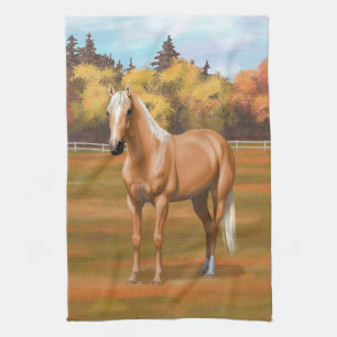 Beautiful Palomino Quarter Horse Stallion Tea Towel