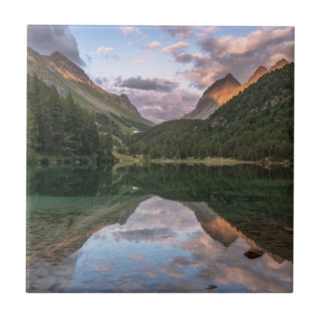 Beautiful Palpuogna Lake | Swiss Alps Ceramic Tile (Front)