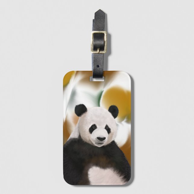 Beautiful Panda Bear Abstract Background Luggage Tag (Front Vertical)