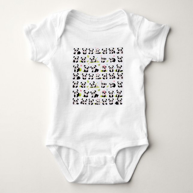 Beautiful Pandas  Baby Bodysuit (Front)