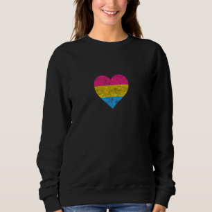 Beautiful Pansexual Heart - marble texture - Pan f Sweatshirt